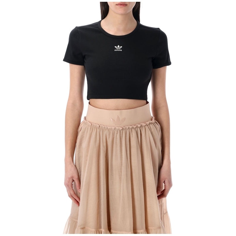 CROPPED RIB TEE Half Sleeve|L