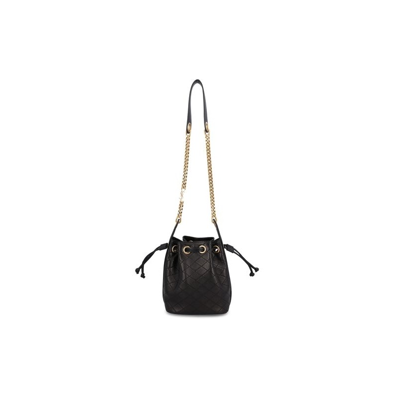 Saint Laurent Cassandra Black Bucket Bags