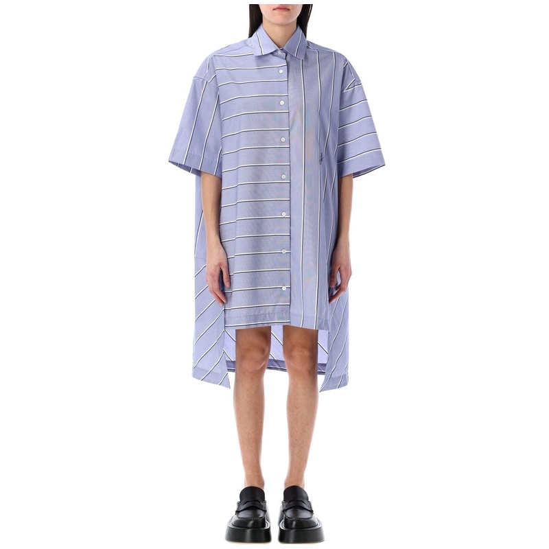 Stepped hem shirt dress Mini Dress