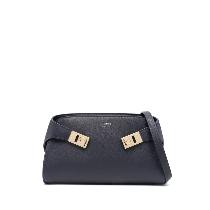 Ferragamo Navy Shoulder Bag|OS