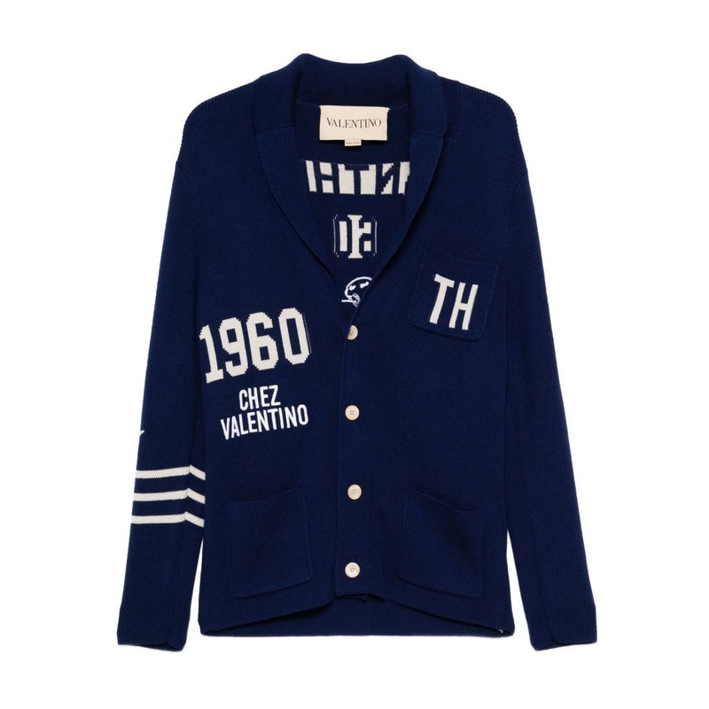 Valentino Navy Cardigan|L