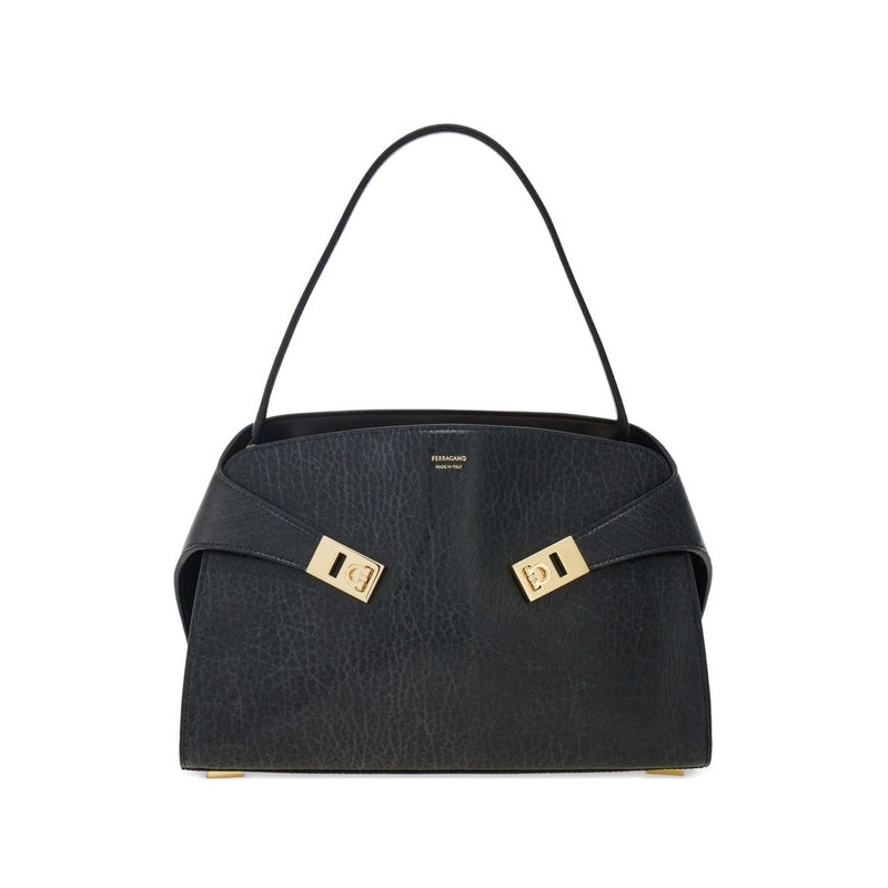 Ferragamo Black Shoulder Bag|OS