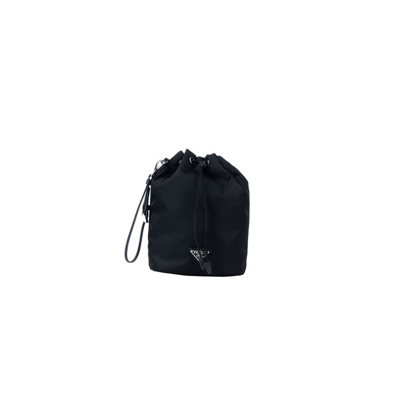Triangle Logo Black Re-Nylon Bucket Bag