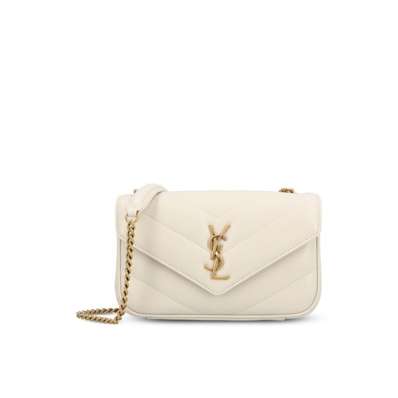 Saint Laurent LouLou Toy Mini White Crossbody & Shoulder Bags