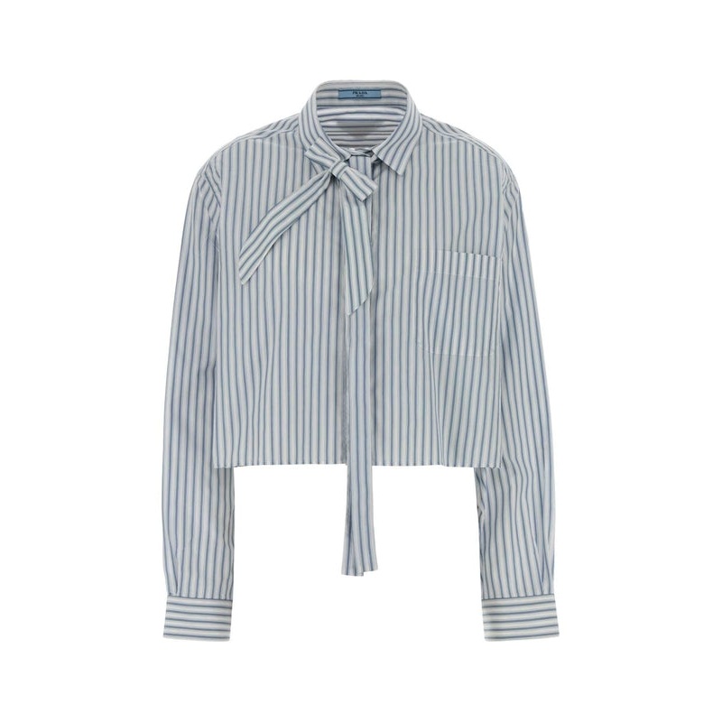 Tie Neck Stripe Shirt|IT 40|IT 42