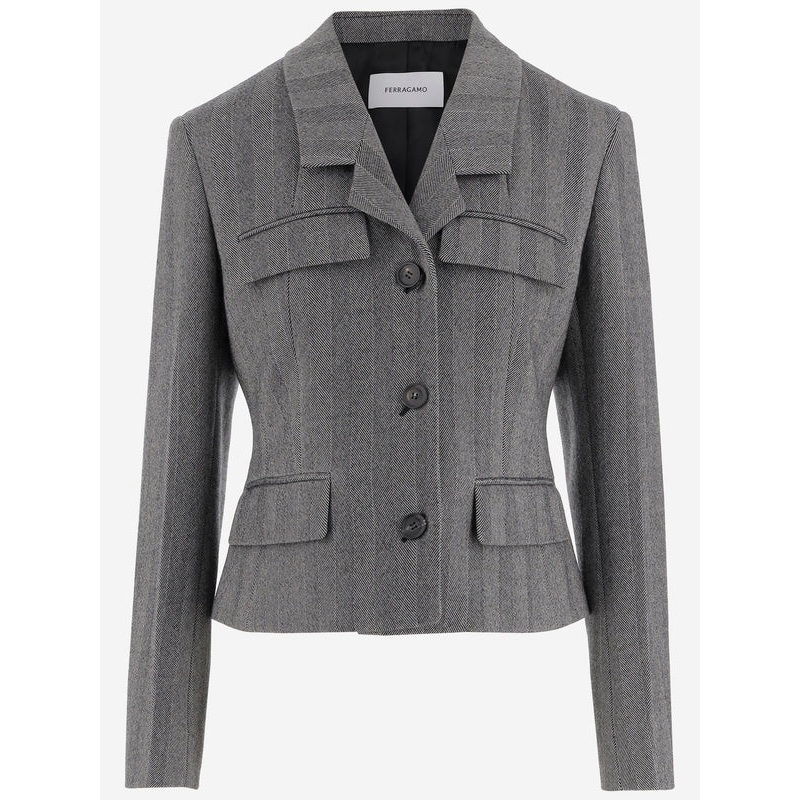 Ferragamo Gray Tailored Jacket