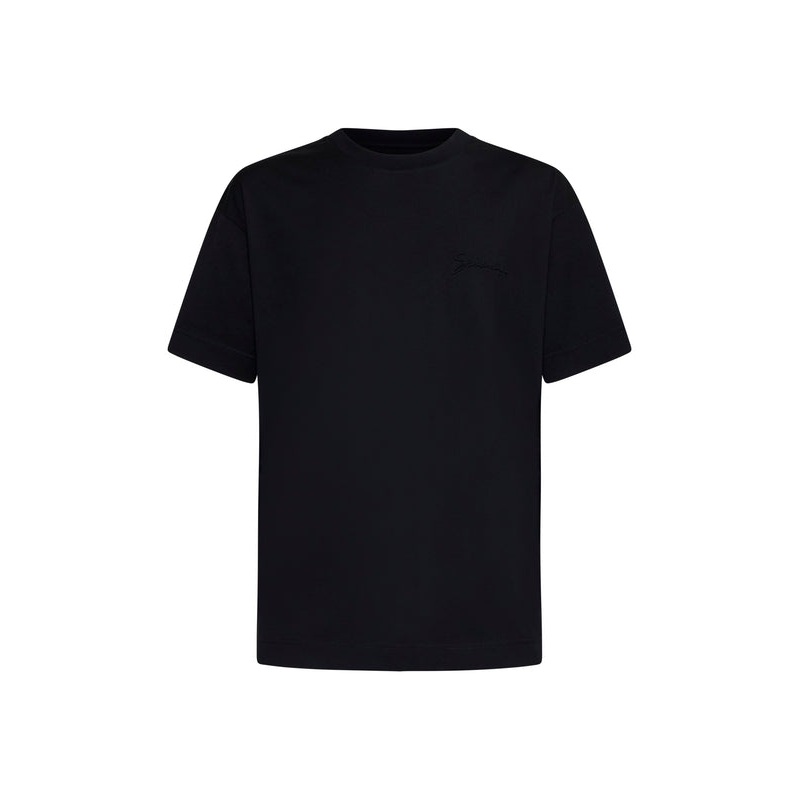 Logo Embossing Cotton Short Sleeve T-shirt