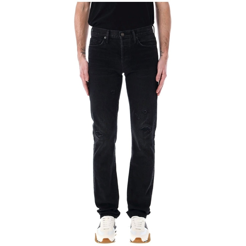 Rid and repaired denim pants Denim Pants