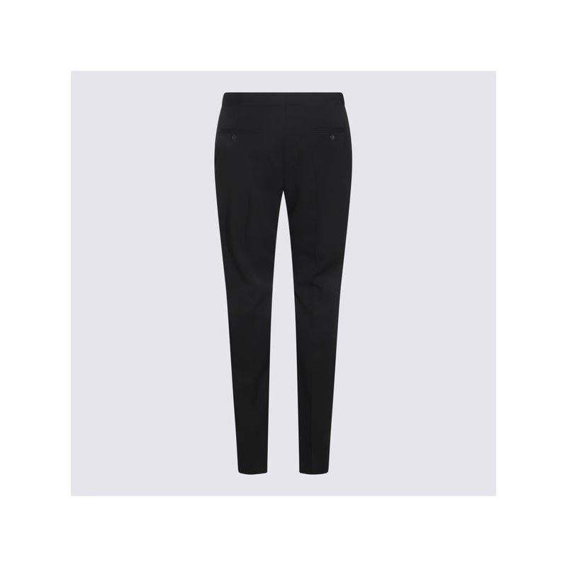 Black Wool Tailored Pants|52|54