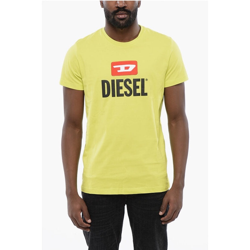 Solid Color T-DIEGO NEW Crewneck T-Shirt with Maxi Frontal L Half Sleeve