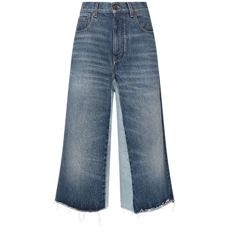 Two-tone Bermuda Denim Shorts|36|40