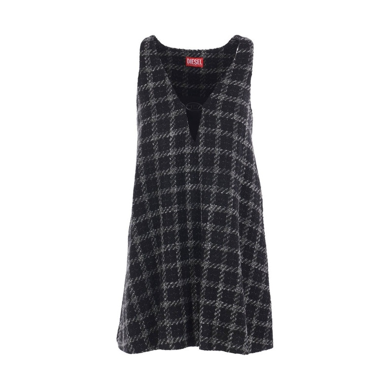 Diesel Black Checked Mini Dress