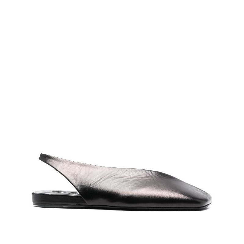 Asymmetric Toe Leather Flat Shoes