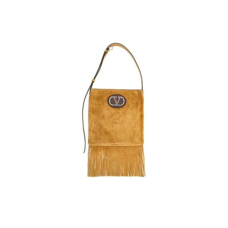 V Logo Fringed Crossbody Bag|OS