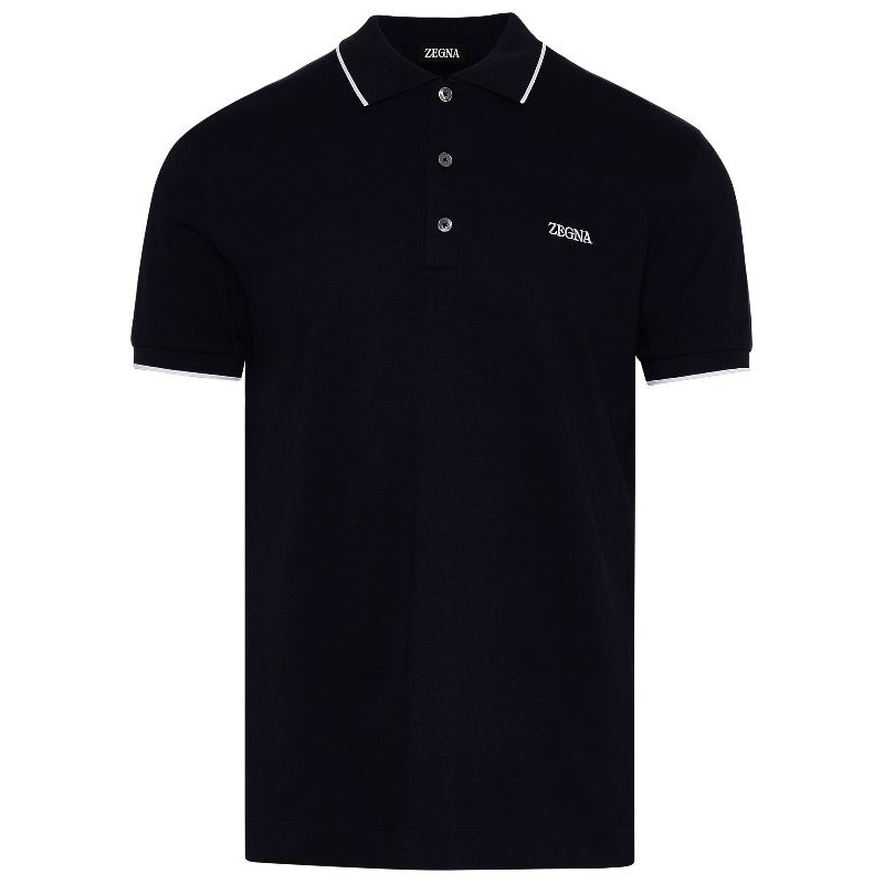 ZEGNA T-shirts and Polos Blue Polo Shirts