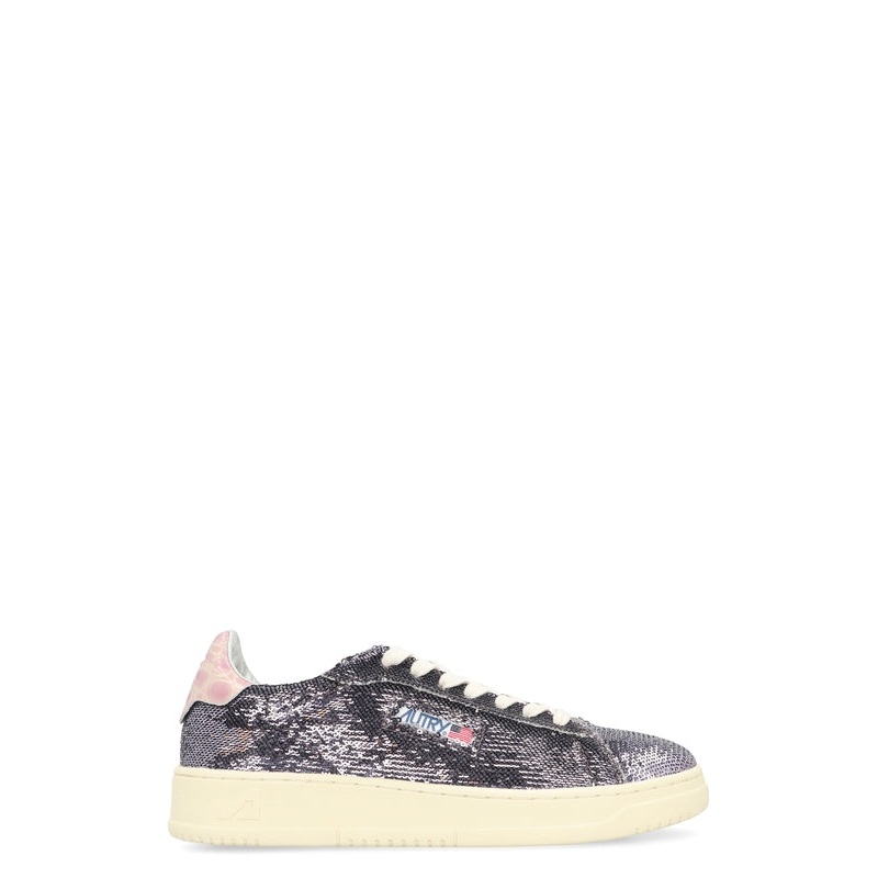Autry Metallic Purple Low Top Sneakers