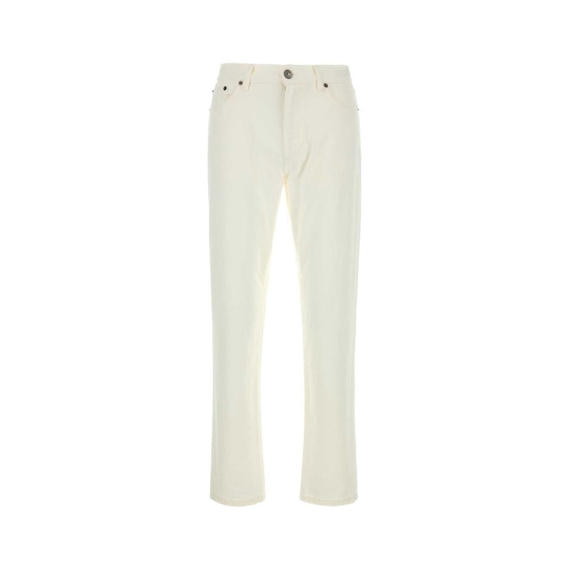 White Cotton Denim Pants|W 33