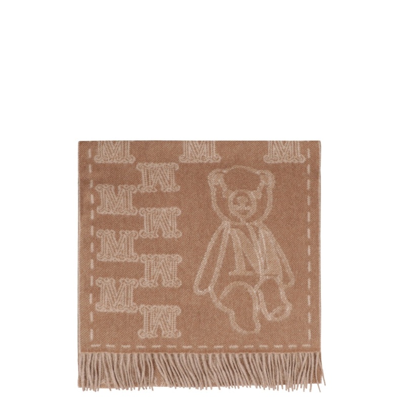 Max Mara Beige Wool Mufflers|OS