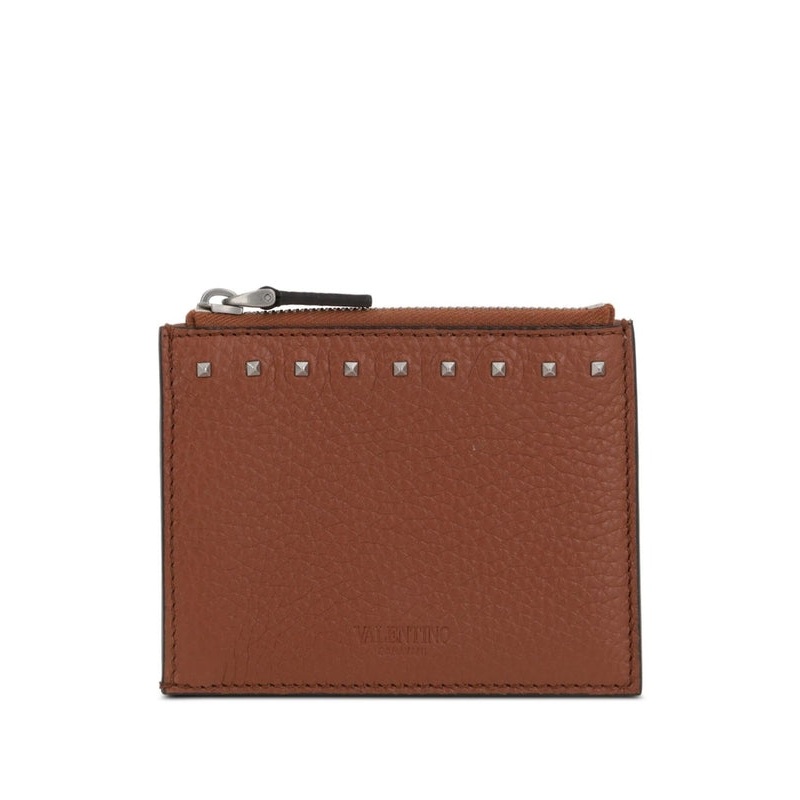 Rockstud Detail Leather Wallet