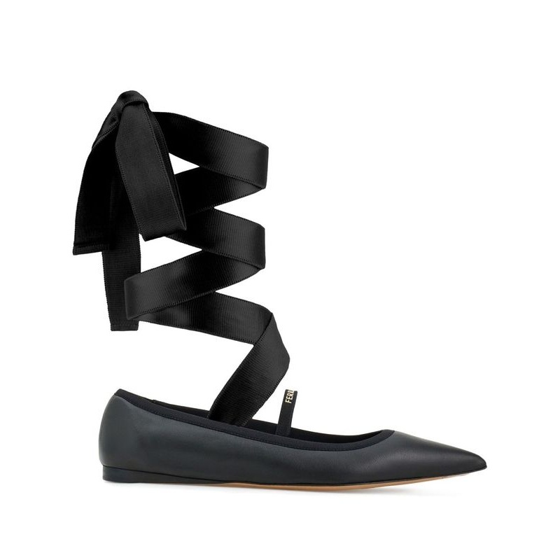 Ankle Ribbon Detail Flat Shoes