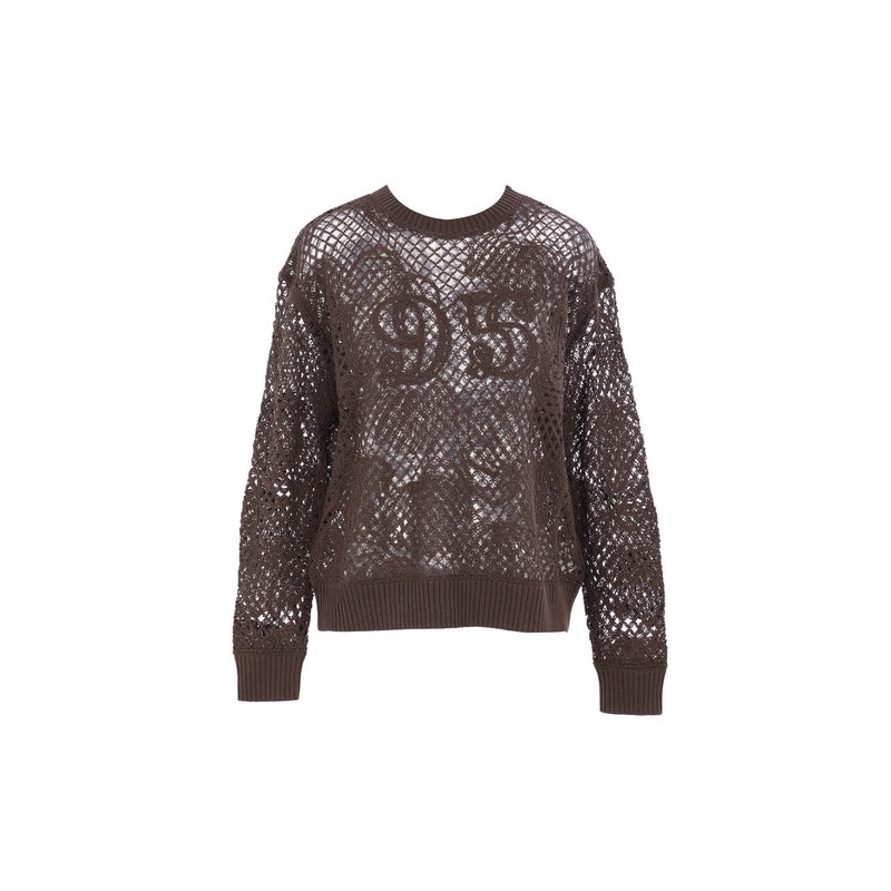 Openwork Detail Cotton Blend Knit