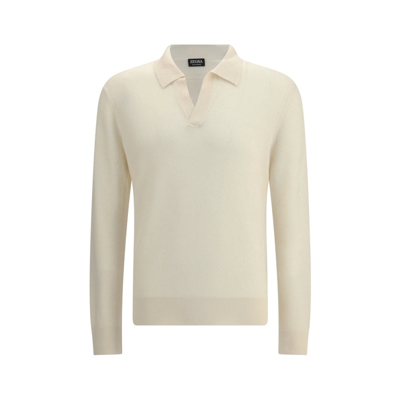 Z Zegna Ivory Polo Shirts|IT 46