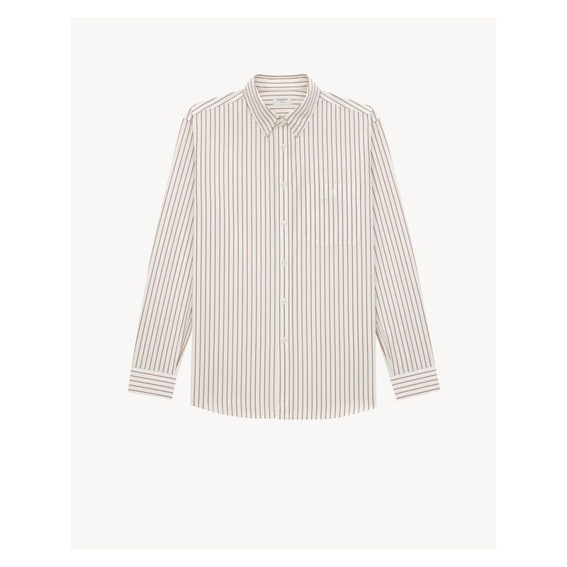 Cassandre Logo Stripe Cotton Shirt