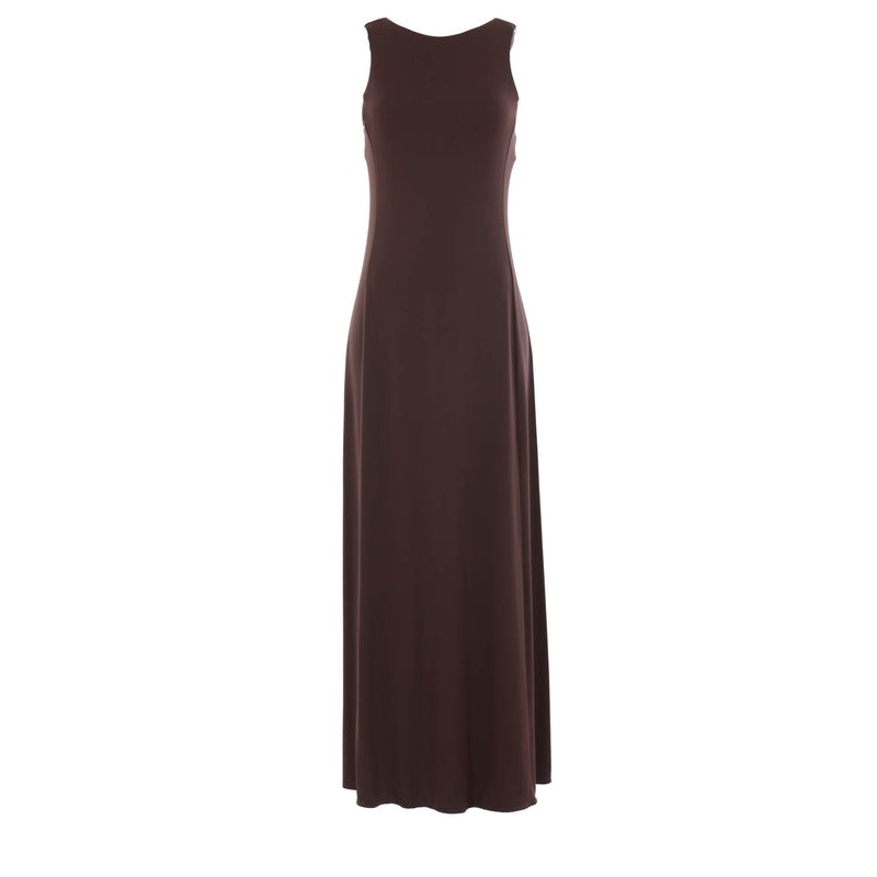 Ribbed Viscose Sleeveless Long Dress