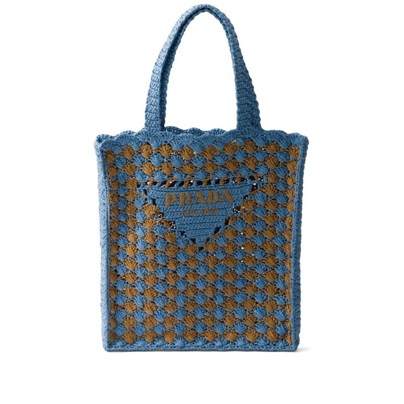 Triangle Logo Ornament Raffia Tote Bag