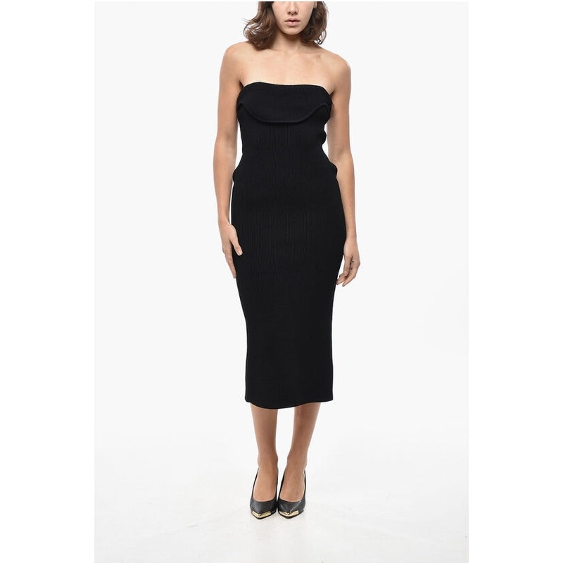 Khaite Black Midi Dress|M