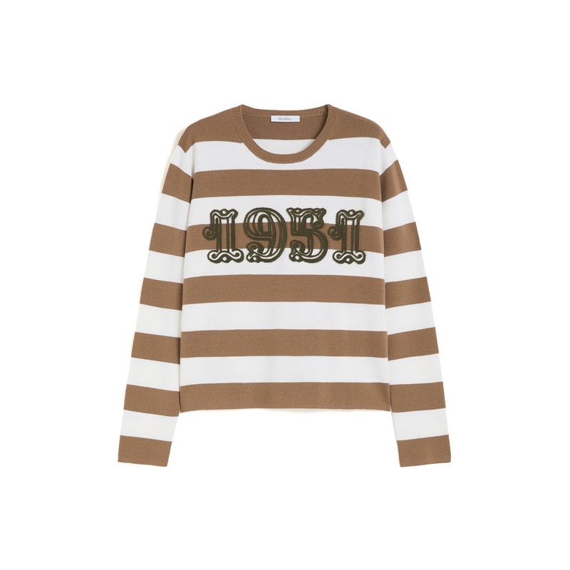 Max Mara White Brown Knitted|S