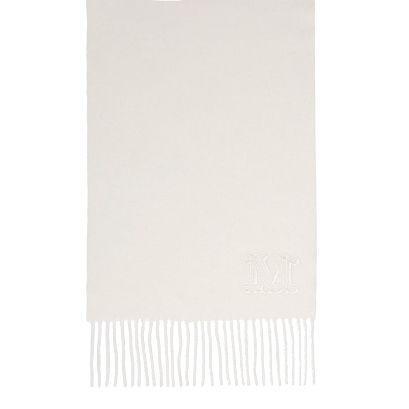 Max Mara White Wool Mufflers|OS