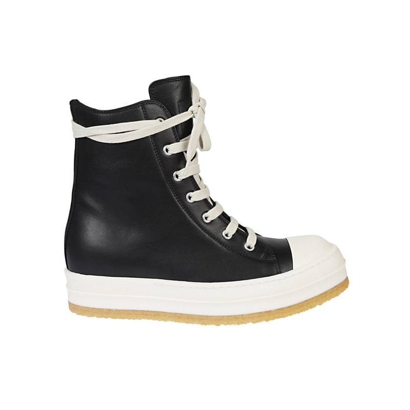 Rick Owens Black High Top Sneakers