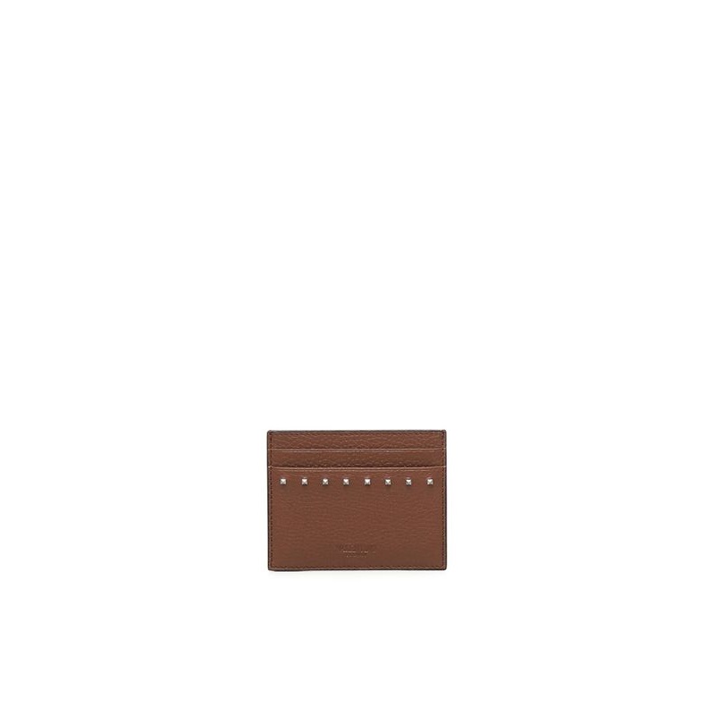 Rockstud Leather Card Wallet|OS