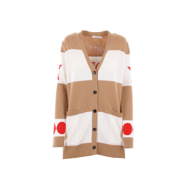 Stripe Wool Cashmere Cardigan|S