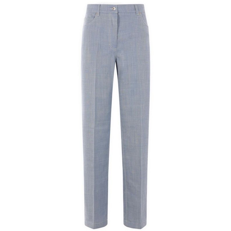 Back Logo Patch Wool Silk Pants