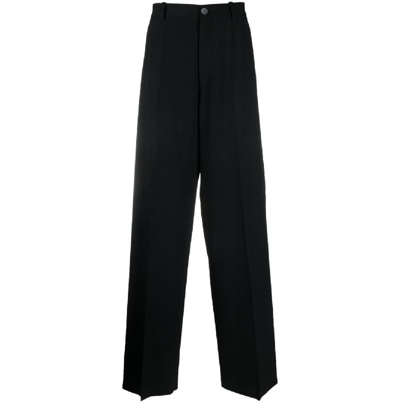 Black Oversized Wool Pants|XS