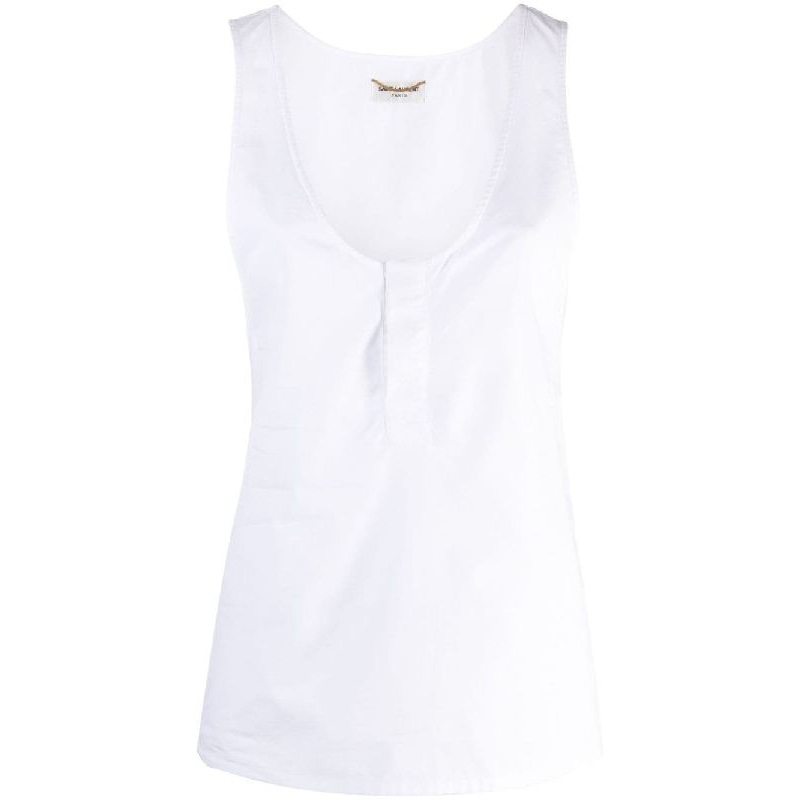Henley Neck Cotton Tank Top|38