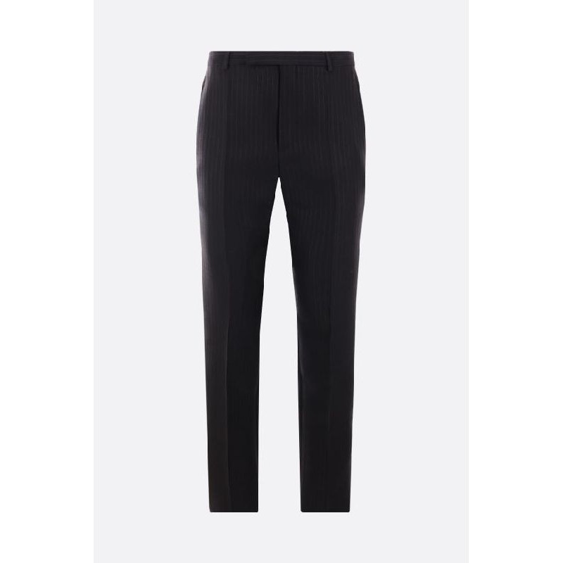 Stripe Wool Silk Pants|48