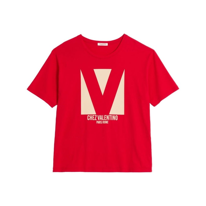 V Logo Printing Cotton
  Short-Sleeve T-Shirt