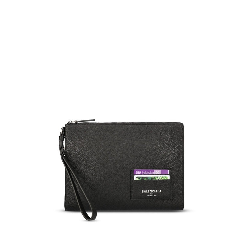 Logo Leather Clutch Bag|OS