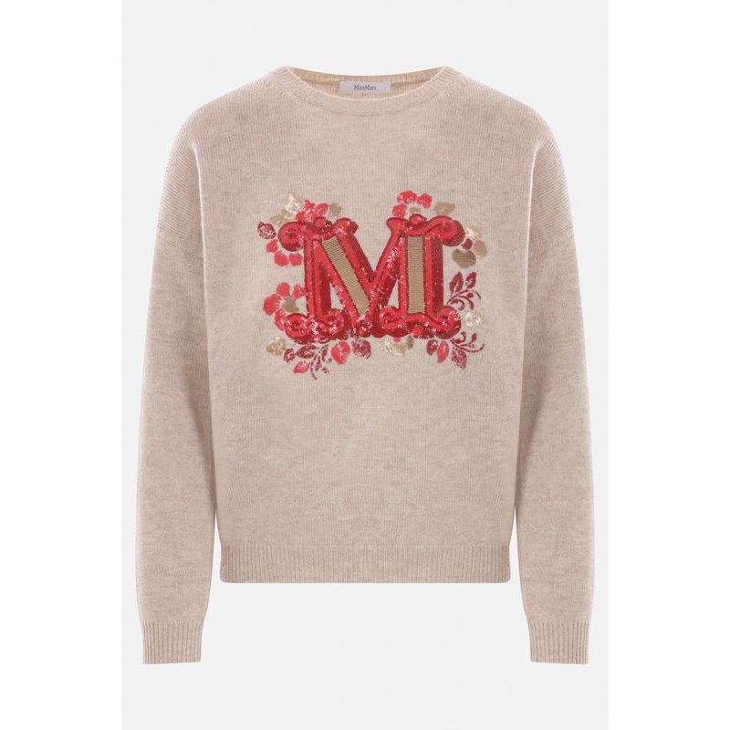 Logo Graphic Embroidery Wool Cashmere Knit
