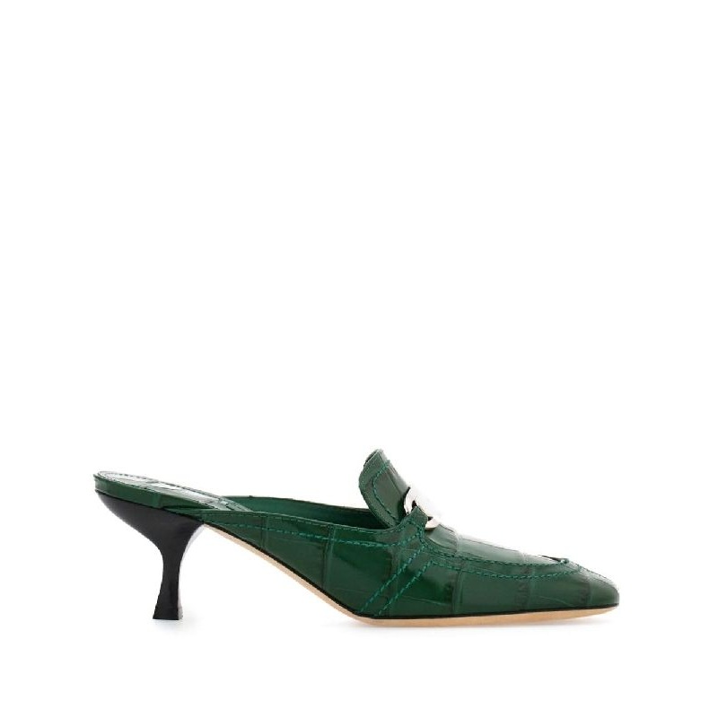 New Vara Croc Embossed Mule Heel
