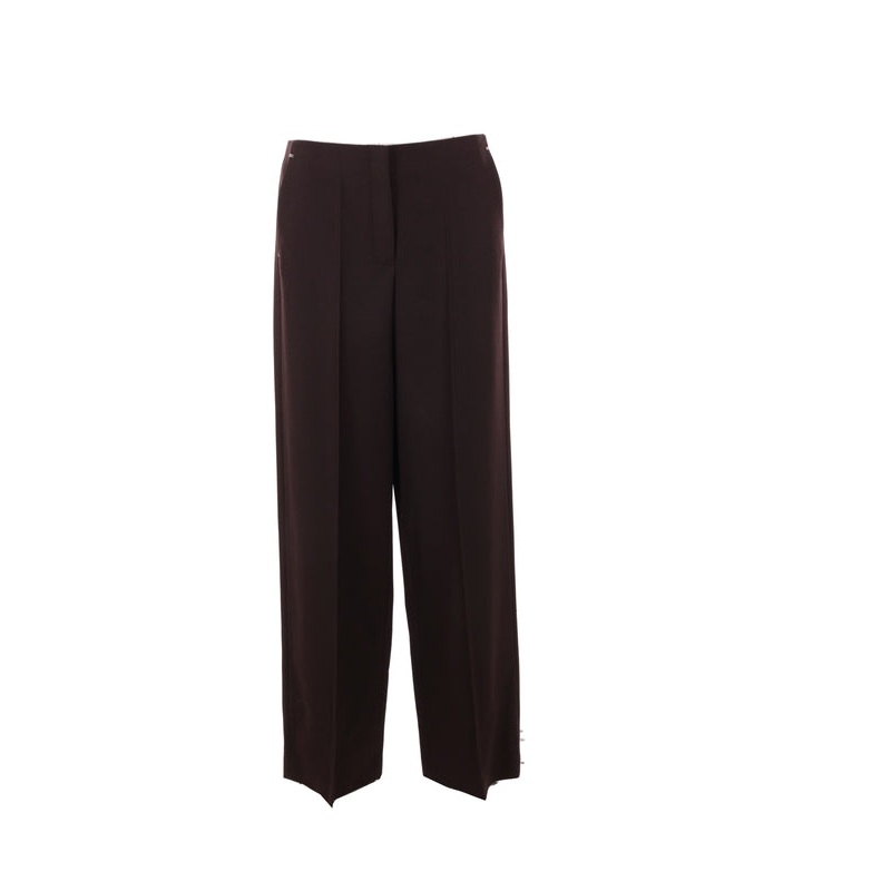 Straight Pleats Wool Pants|42
