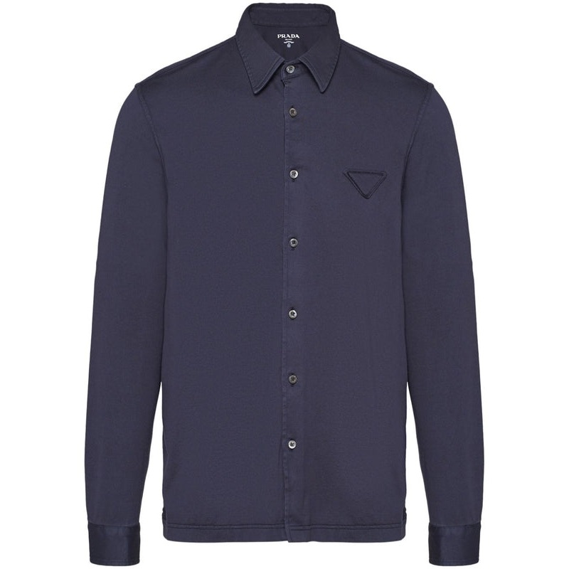 Triangular Logo Button-Up Shirt