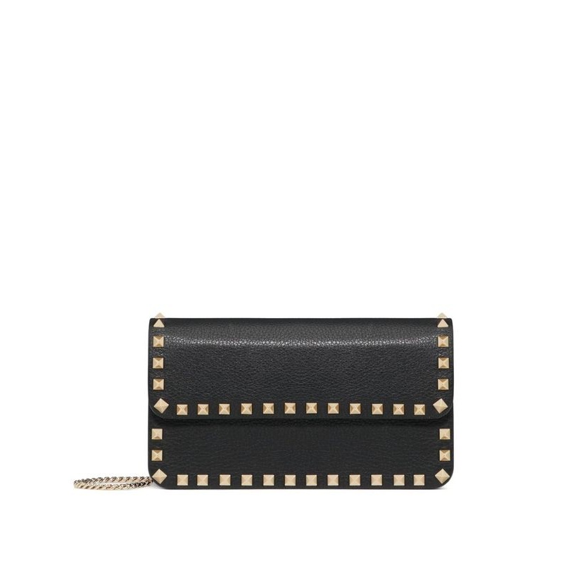 Rockstud Flap Leather Shoulder
  Bag