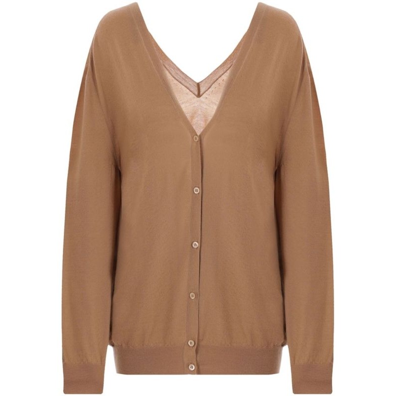 Back V-neck Cashmere Cardigan|42