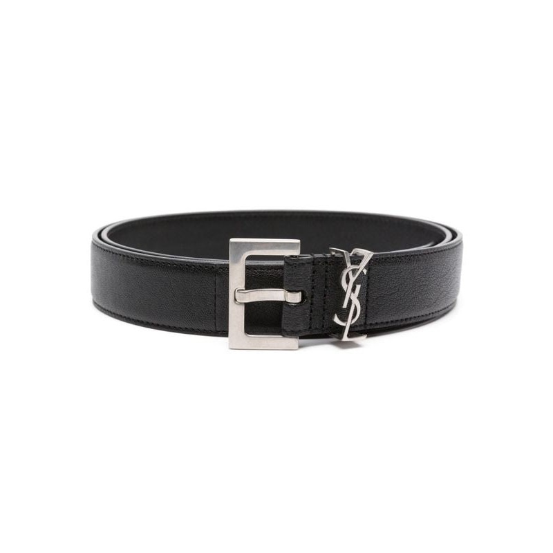 Cassandra Monogram Leather Belt