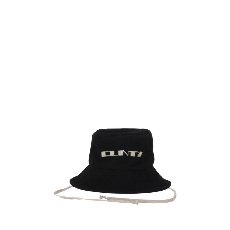 Rick Owens Black Bucket Hats|M