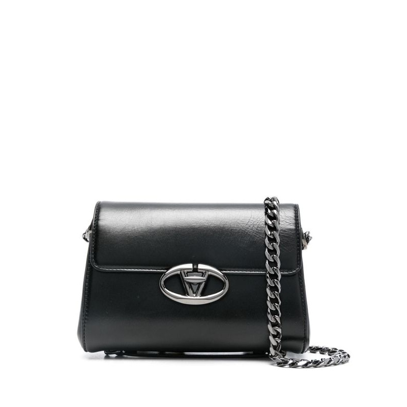V Logo Leather Chain Small
  Shoulder Bag